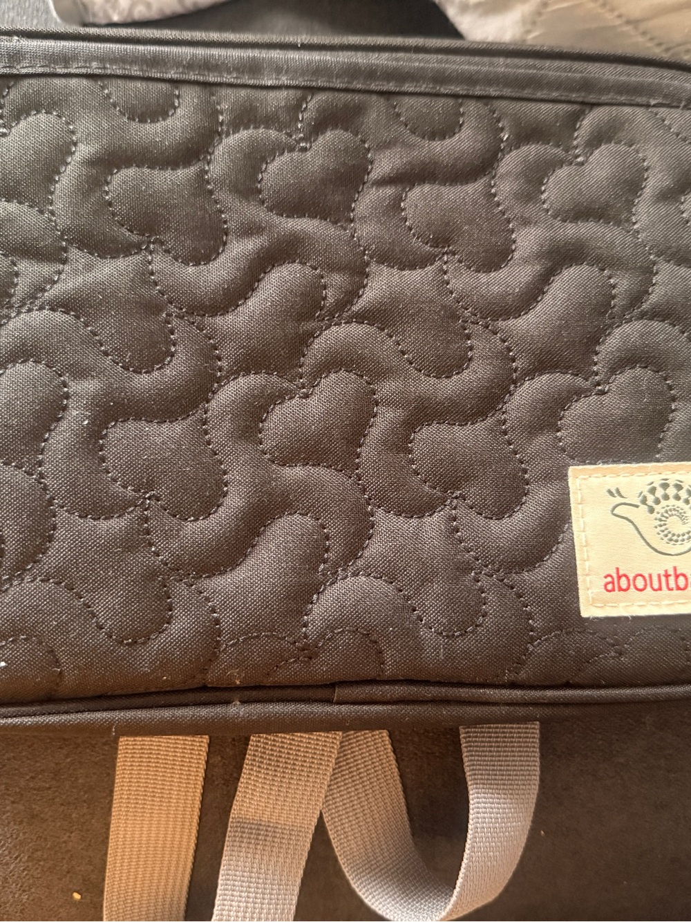 Quilted Diaper Bag with Multiple Interior Pockets - black